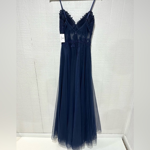 NWT Windsor jaci rhinestone embroidered a line mesh formal gown size 1 - Picture 6 of 15